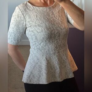 Faux lace peplum top
